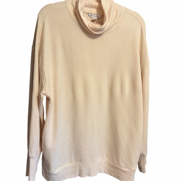 Athleta Balance Cinch Turtleneck Sweatshirt, Chantilly Cream SIZE XL - Picture 4 of 12